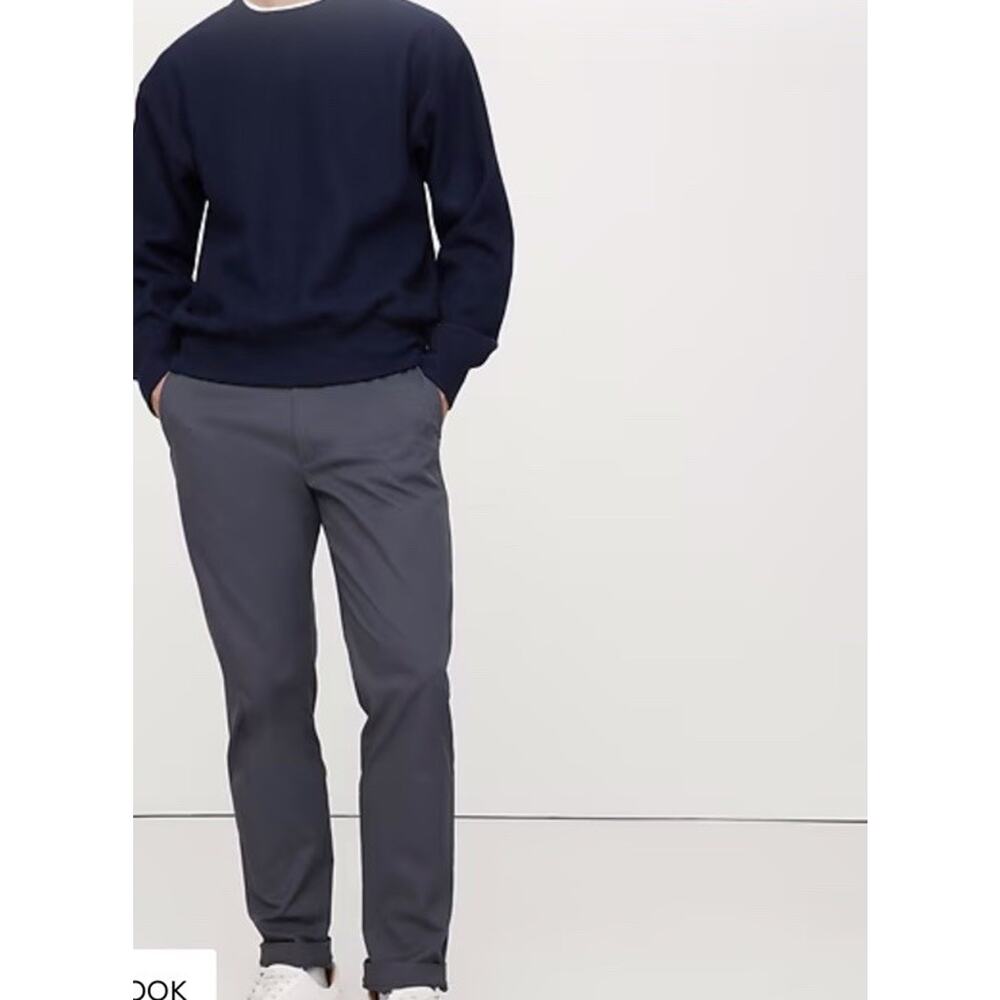 NWT Banana Republic City Pant Men’s‎ Slim Performance Stretch Slate Gray 36/34L